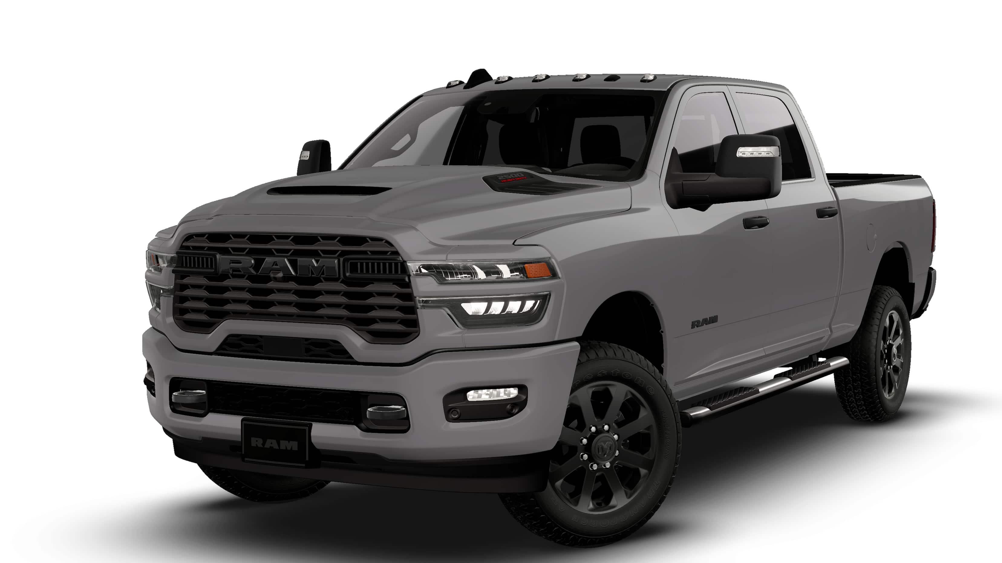 2026 RAM Ram 2500 RAM 2500 BLACK EXPRESS CREW CAB 4X4 6'4' BOX in Ceramic Gray Clear-Coat Exterior Paint — front three-quarter view