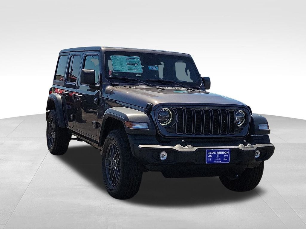2026 Jeep Wrangler Sport S in Granite Crystal Metallic Clearcoat — front three-quarter view