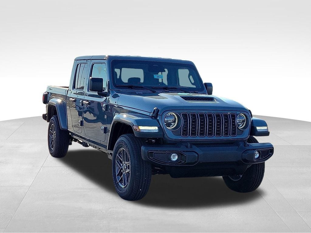 2026 Jeep Gladiator Sport S in Anvil Clearcoat — front three-quarter view