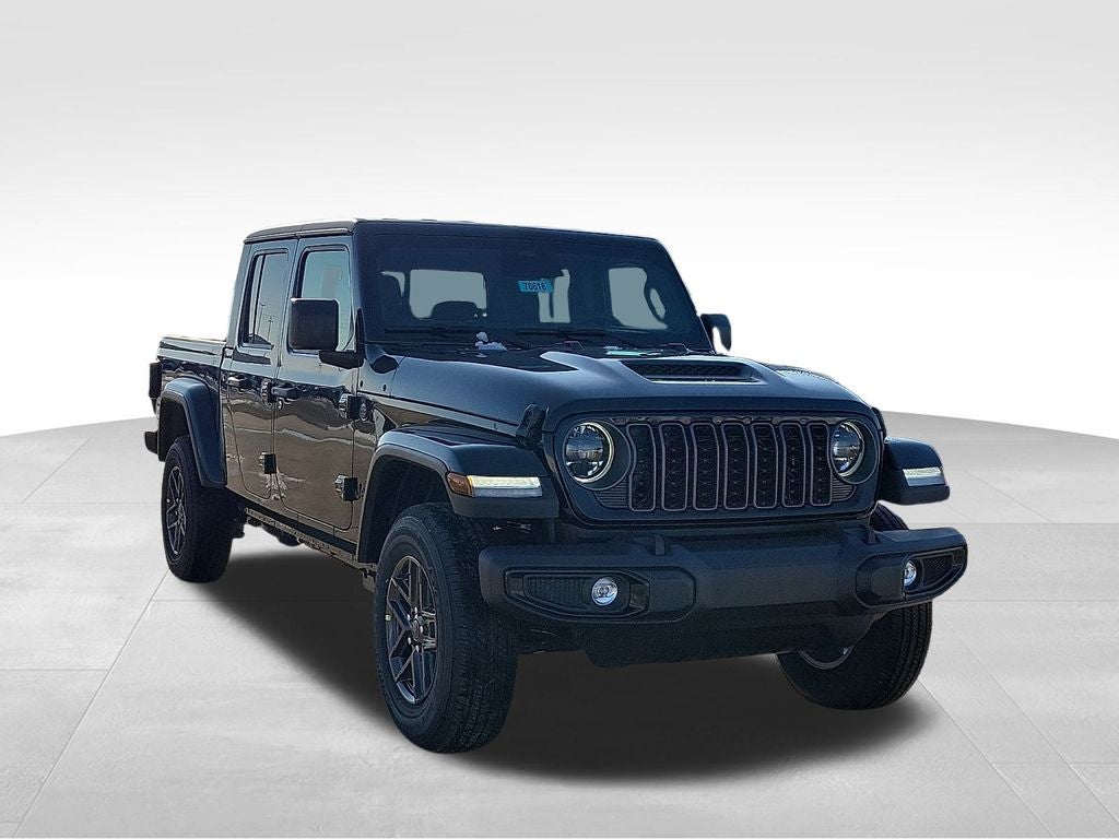 2026 Jeep Gladiator Sport S in Black Clearcoat — front three-quarter view