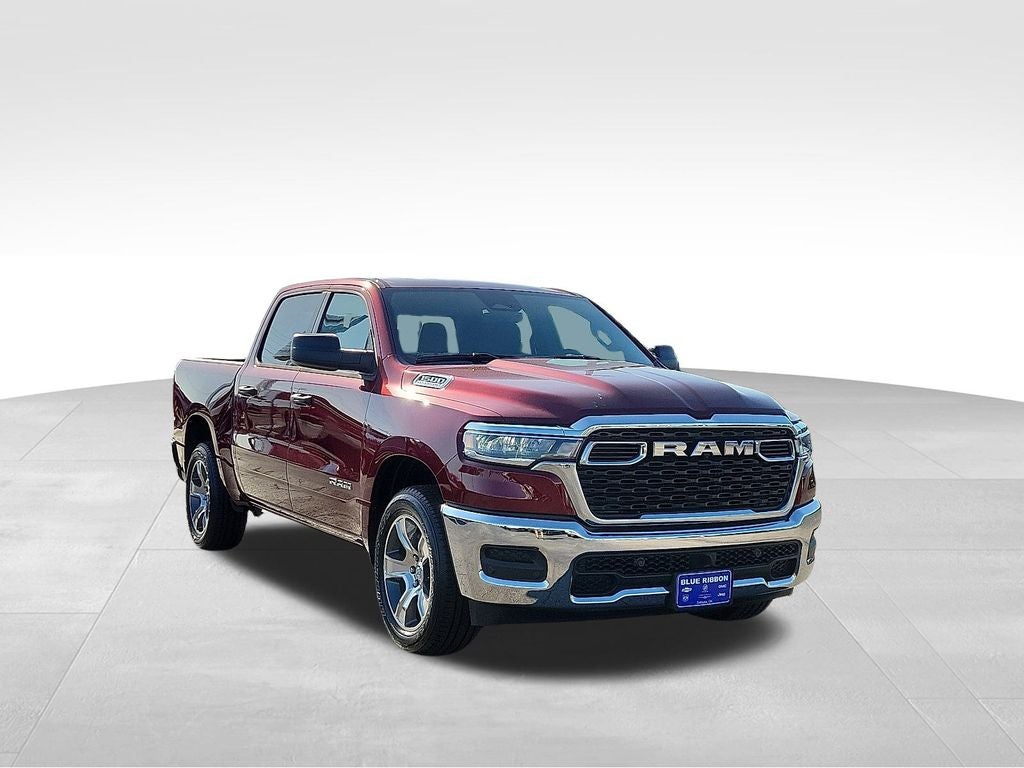 2026 RAM 1500 Tradesman in Delmonico Red Pearlcoat — front three-quarter view