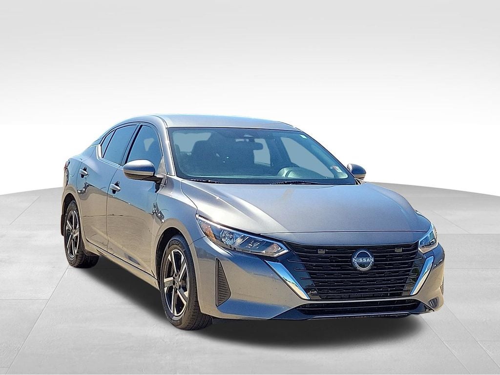 2025 Nissan Sentra SV in Gun Metallic — front three-quarter view
