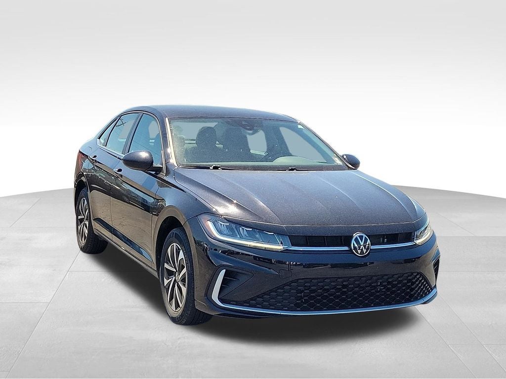2025 Volkswagen Jetta 1.5T S in Black — front three-quarter view