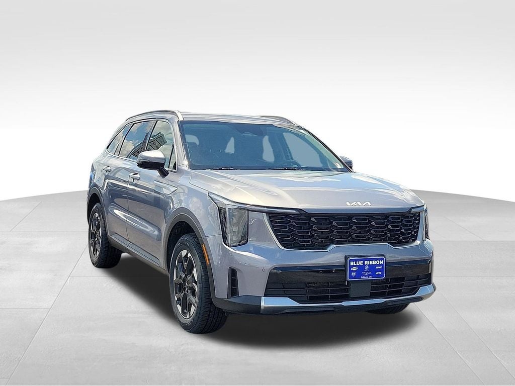 2024 Kia Sorento S in Everlasting Silver — front three-quarter view